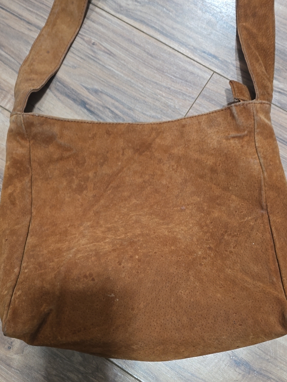 Vintage Suede Camel Shoulder Bag